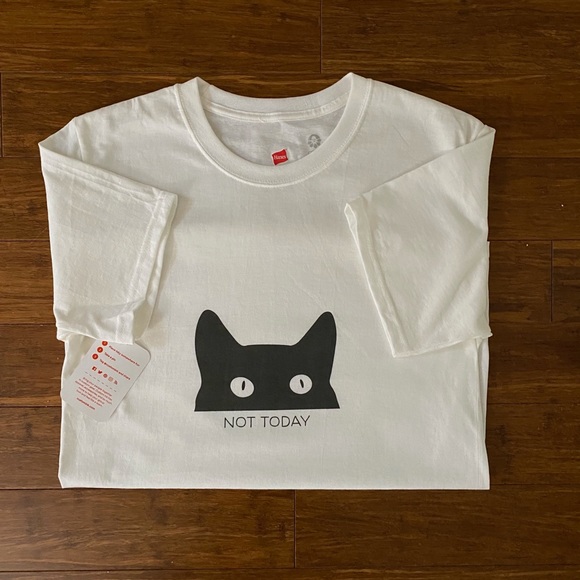 Hanes Tops - Not Today Black Cat Shirt
